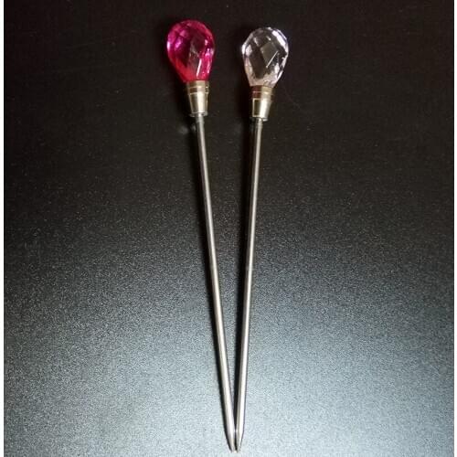 Hot sale 2pcs Dotting pen Stainless Steel Nail Art Stirring Rod Tool Gem Decorated stirrer UV Gel and Acrylic Nail Stirring Rod