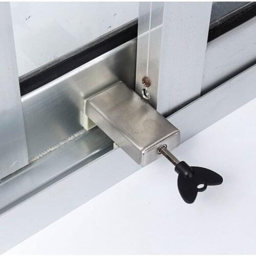 2PCS Door Window Lock Stopper Adjustable Thick Sliding Window Lock Safety Anti-theft Children Security Lock