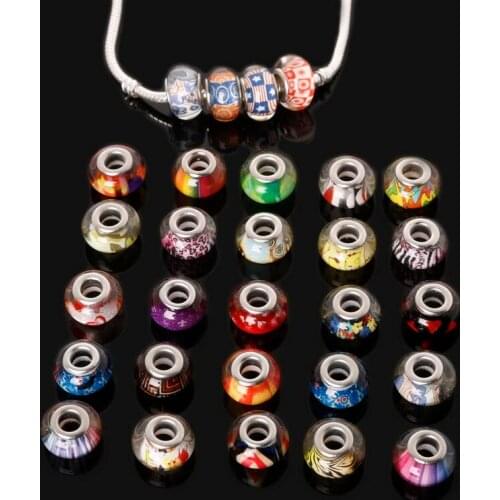 200pcs/lot lowest wholesale price of factory direct Diy Beads Light Resin Bead Fit European bracelets 925 Sterling Silver H605