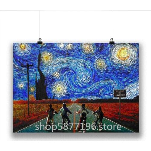 5D Diy diamond painting Stranger Things Starry Night cross stitch Diamond embroidery Needlework Rhinestone Mosaic Home decor