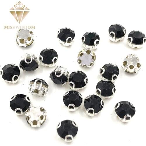 Free shipping Black strass Glass Crystal sew on rhinestones D shape claw High quality loose rhinestones diy clothing accessories