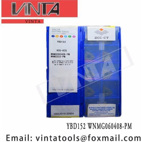 Free shipping high quality 10pcs/lots YBC251 YBC152 YBD152 YBD102 YBC252 WNMG060408-PM cnc carbide turning inserts