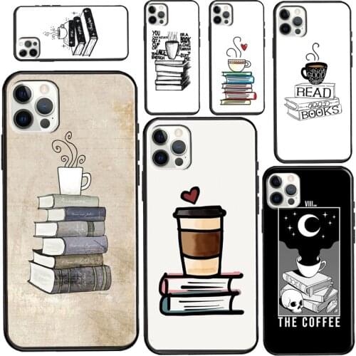 Books And Coffee Case For iPhone 11 Pro Max XS X XR 8 7 Plus SE 2020 Funda For iPhone 12 Pro Max mini Case