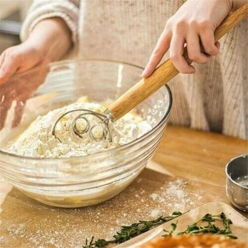 Stainless Steel Danish Dough Whisk Baking Pastry Blender Egg Beater Tools for Bread Making