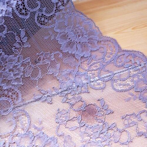 2Yards 18cm Wide Stretch Elastic Lace Trim Underwear DIY Clothing Accessories Sewing Applique Embroidery Lace Fabric Gray Purple