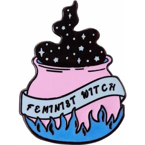 Feminist Witch Halloween Enamel Pin