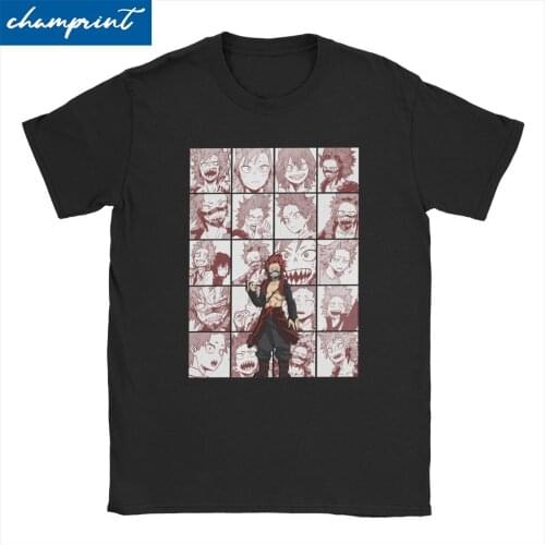 Kirishima Eijiro Collage T Shirts Men Women Unique T-Shirts Boku No My Hero Academia Manga Tee Shirt Short Sleeve Clothes