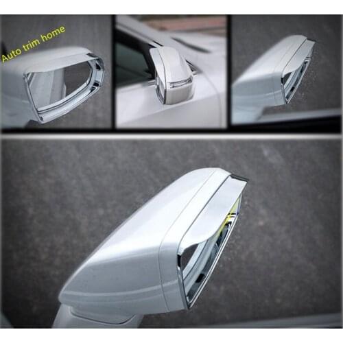 Chrome Rearview Mirror Rain Shade Rainproof Blades Frame Cover Trim 2 Pcs Fit For Cadillac XT4 2019 2020 2021