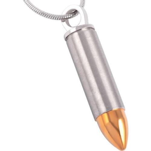 IJD2063 Low Price Wholesale mens keepsake urn pendant 316L stainless steel bullet shape Memorial cremation ash jewelry