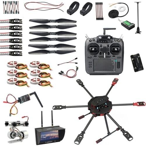 JMT DIY Q705 RTF Helicopter Racing Drone Kit T18 PRO /AT9S/FS-i6/AT10 Remote Control APM /PIX Flight Control 40A ESC