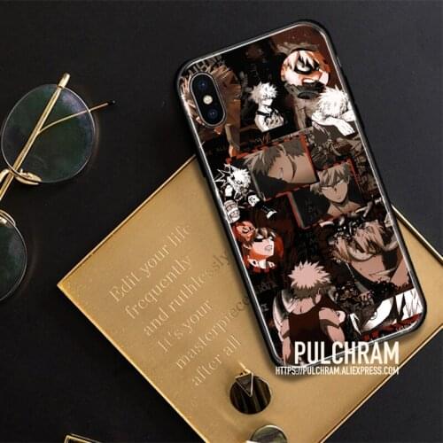Katsuki Bakugo Anime Glass Soft Silicone Phone Case Cover Shell For iPhone SE 6s 7 8 Plus X XR XS 11 12 Mini Pro Max Sumsung