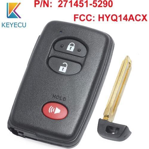 KEYECU Smart Prox Remote Key for Toyota Venza Prius 2011 2012 2013 2014 2015 2016 FCC ID: HYQ14ACX P/N: 271451-5290