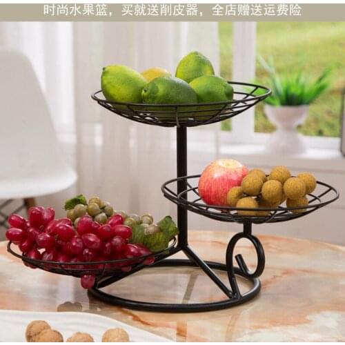 Minimalist three-layer fruit tray living room household multi-layer dried fruit storage basket Modern minimalist detachable