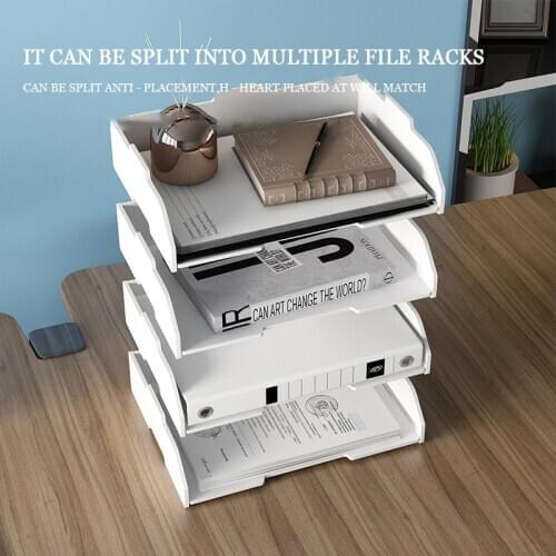 Multi-layer creative overlay file rack A4 classification folder storage box office supplies vertical storage shelf stationery