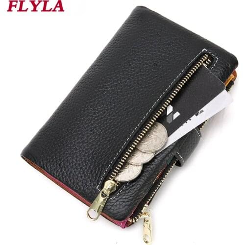 Fashion Genuine Leather Women Wallet 2021 New Wallet Zipper Buckle Multi-card Coin Purse