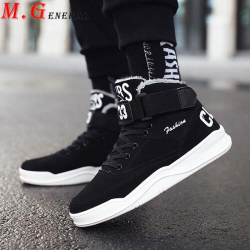 Mens High Top Winter Sneakers for Men Casual Lace Up Walking Shoes Warm Platform Men Vulcanize Shoes Fashion Fur Mens Shoe D25