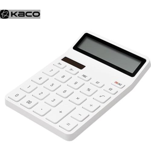 KACO LEMO Desk Calculator 12 Bites LCD Dual Dive White Electronic Calculator For School Office Stationery Supplies