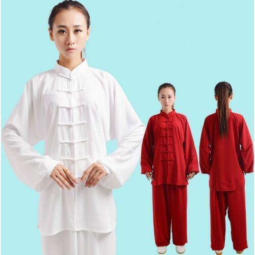Long Sleeve Cotton with Rayon Tai Chi Unifom Adult Kung Fu Clothing Stage Performance Wushu Martial Arts Sets Taiji Outfit Cloth