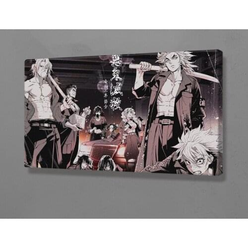 Demon Slayer Kimetsu no Yaiba Hashira anime Poster Framed Canvas Wall Art Decoration prints Dorm decor Wooden Frame Painting