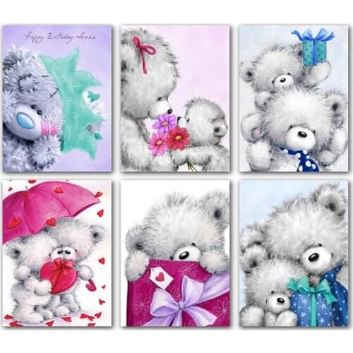 Full Square&Round Diamond embroidery Cross stitch 5D DIY Diamond Painting Kit Cartoon bear Diamond mosaic paint Gift art
