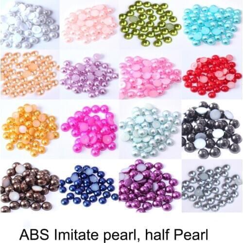 2-14mm Half Round Acrylic Imitation Flatback Pearl Beads pearls for crafts DIY Decoration Nail Art Jewelry Findings Accessories