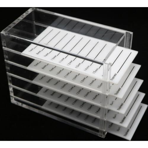 5 Layers Clear Eyelash Storage Box Makeup Organizer False Eyelashes Glue Pallet Holders Grafting Eyelashes Extension Tool