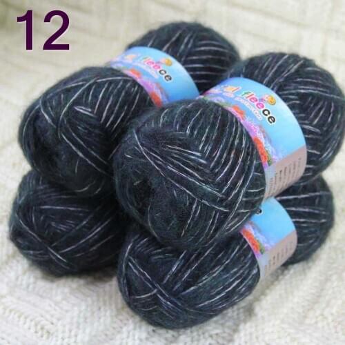 Sale 4SkeinX50gr Luxury Fluffy Soft NEW MOHAIR Shawls Hand Knit Crochet Yarn Black 82212