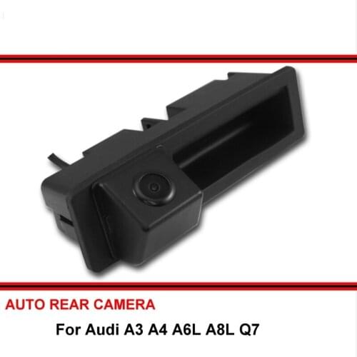Trunk Handle For Audi A3 A4 A6L A8L Q7 2011~2014 Car Rear View Camera Backup Parking Camera LED Night Vision Waterproof Wide Ang