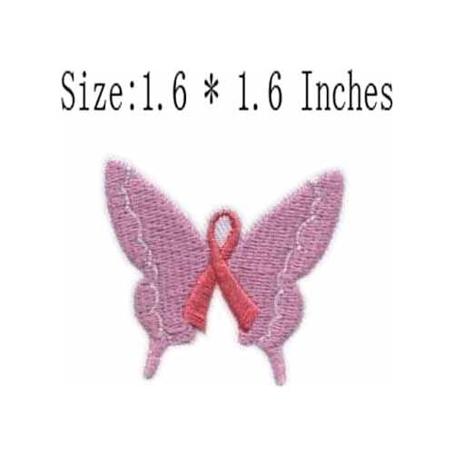 Pink butterfly 1.6"wide embroidery patch for bowknot/for cloth/iron on backing