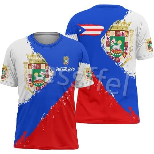 Tessffel Puerto Rico Emblem 3D Allover Printed New Summer Harajuku Short Sleeve Mens T-shirt Unisex Streetwear Top Style-4