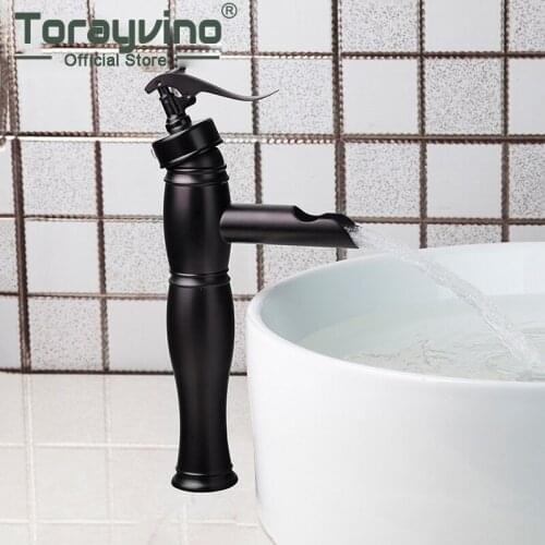 Torayvino New Arrival Wholesale&Retail Bathroom Faucet Deck Mounted Bamboo Shape Basin Sink Faucet ORB Black Bathroom Mixer Tap
