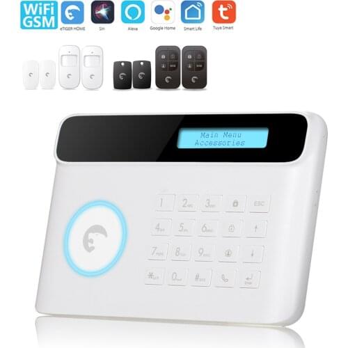 SAMTIAN Smart Alarm System Kit WIFI Home Smart switch App Voice Control Fingerprint Wireless Alarm Video Doorbell Burglar Alarm