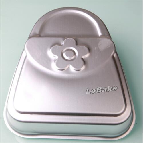 High quality 9 inches flower handbag bag shape aluminium metal cake mold pan tin for DIY cake decorating supplies pastry tools