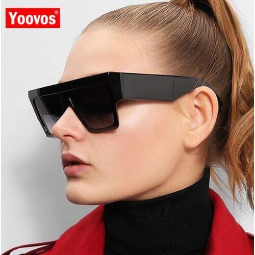 Yoovos 2021 New Square Sunglasses Women Men Big Frame Fashion Retro Mirror Sun Glasses Brand Vintage Lunette De Soleil Femme