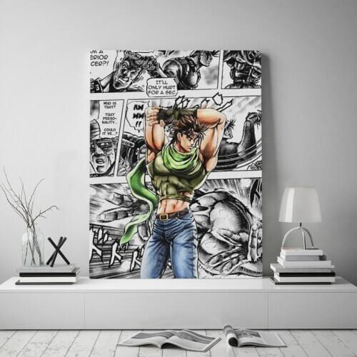 Yuong Joseph Joestar JoJos Bizarre Framed Wooden Frame Canvas poster Painting wall Art decor room Study Home Decoration Prints
