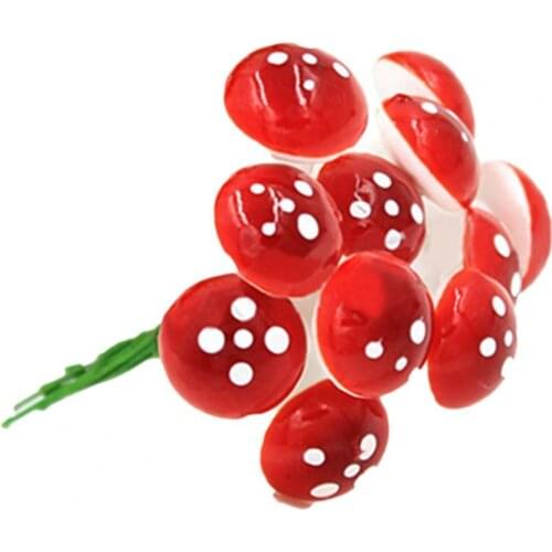 10 Pcs Artificial Mushroom Mini DIY Plant Pot Lovely Fake Mushroom Artificial Plants Room Garden Decoration