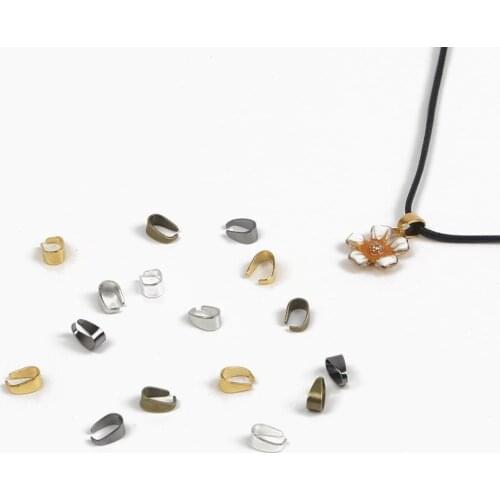 100 Pcs Bronze Silver Gold Buckle Hanging Pendant Necklace Connecter For Jewelry Making Diy Craft Accessories Wholesale Supply