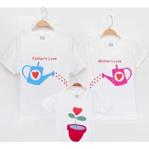 2019 Summer Matching Outfits Family T-shirts Flower Mom and Daughter The Same Clothes Mommy And Me Look Mother And Son Clothing