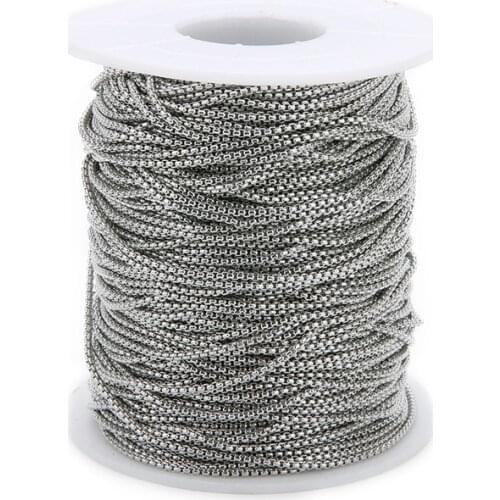 5m/lot Stainless Steel Rolo Link Necklace Chains Bulk Findings 2mm Metal Chains Necklace Lot Bulk For Jewelry Making Accessories