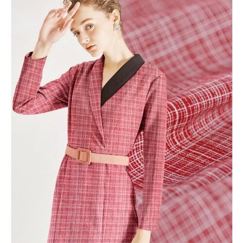 51mm heavy roving silk fabric 114 cm wide check pattern suit dress natural silk fabric wholesale silk cloth