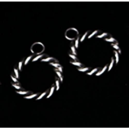 WKOUD 6pcs Silver Color circle Alloy Pendants For Earrings Necklace DIY Fashion Jewelry Handmade Charms makings A895