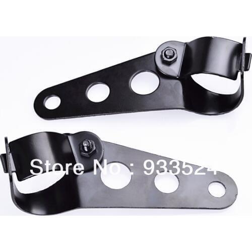 Motorcycle Accessories Parts 1 Pair Black Headlight Mounting Brackets Fork Ears Cafe Racer Bobber Chopper 28mm-38mm