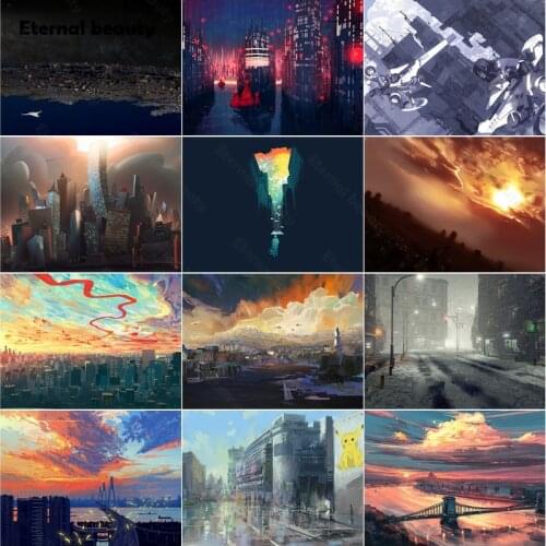 Diamond Painting Landscapes 5D Round Full Diamond Embroidery Pictures of Rhinestones Diamond Mosaic Art Paintings Home Art Decor