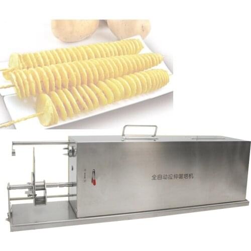 Household electric stainless steel rotary potato slicer machine French fries vegetable cutter potato tower machine