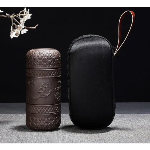 Vibration Same Teaware Portable Travel Teaware Purple Sand Concentric Cup Happy Cup Ceramic Teaware