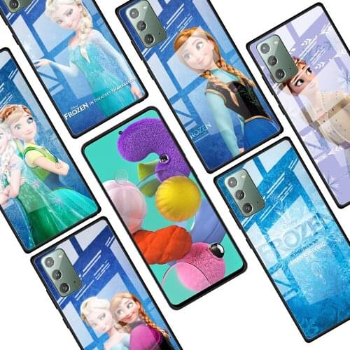 Princess Aisha and Anna for Samsung Galaxy Note 20 Ultra 10 Lite Plus 9 8 5G A70 A50 A40 A30 A20 Tempered Glass Phone Case