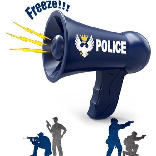 Kids Pretend Play Toys Cosplay Police Props Simulation Megaphone Children Police Siren Voice Changer Police Officer Toys