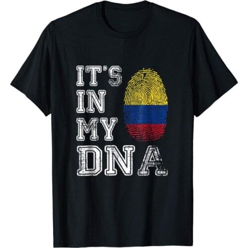 Its In My DNA. Funny Columbia Flag Fingerprint Printed Mens T-Shirt. Summer Cotton Short Sleeve O-Neck Unisex T Shirt New S-3XL