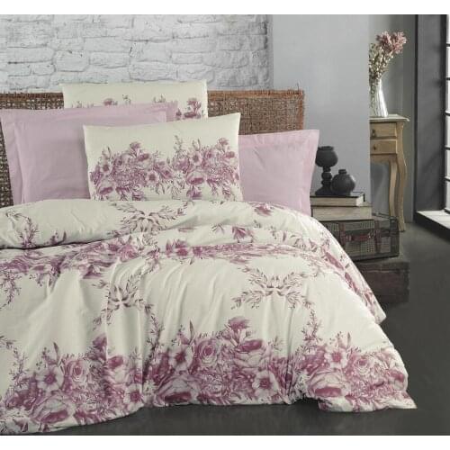 SCHAFER ROSE DOUBLE DUVET COVER SET-4 PC
