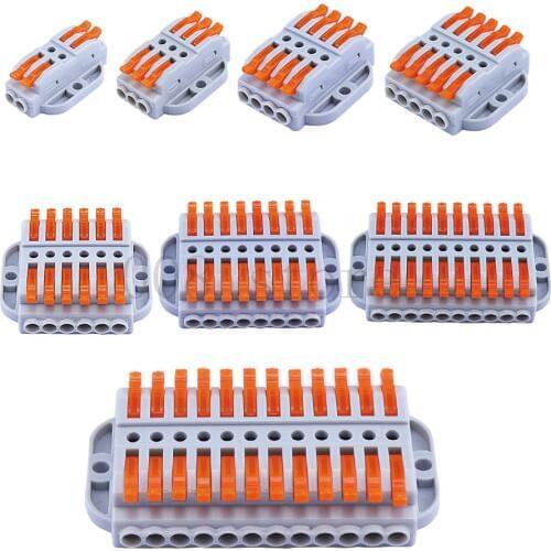 KV223 Connector mini wire connector terminal 1 drag 1 new screw fixing base connector 2-12 bit transparent color connector